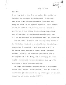 John Sweeney Letter (7-14-1979)